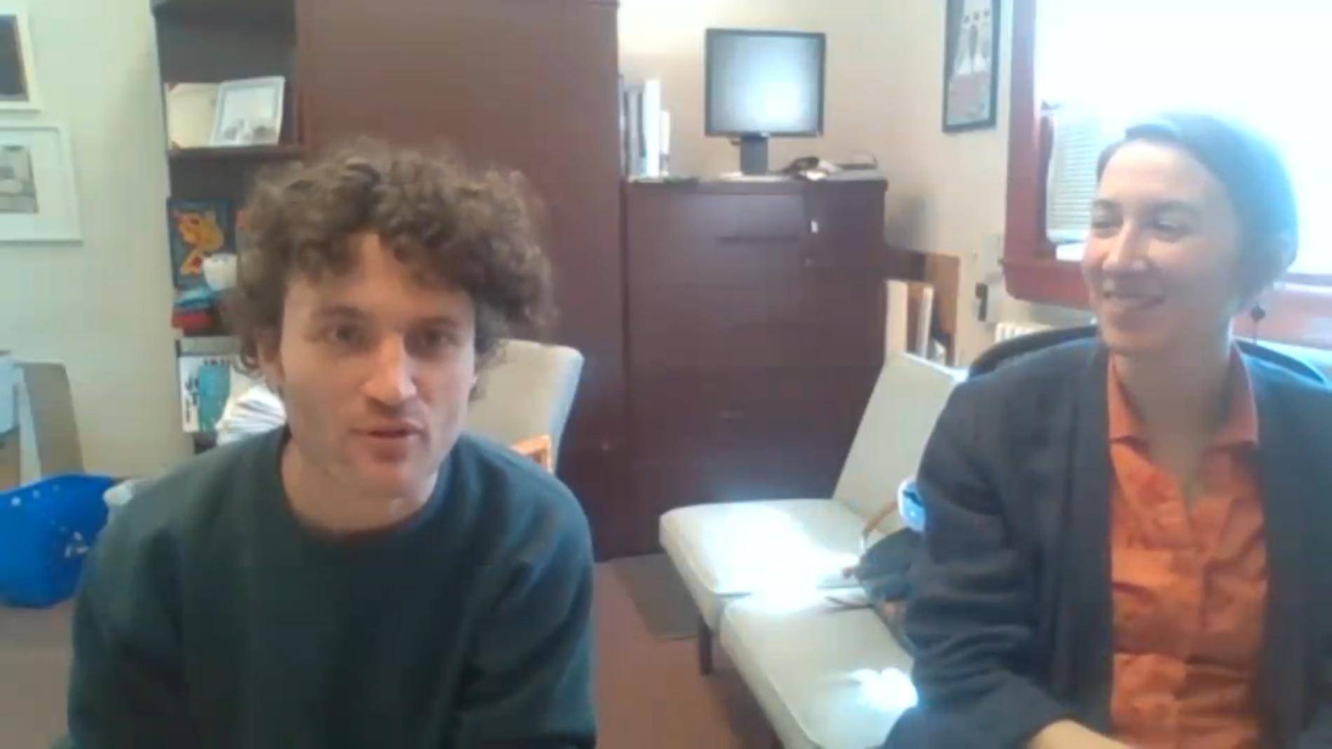 Dan and Abby in the office
