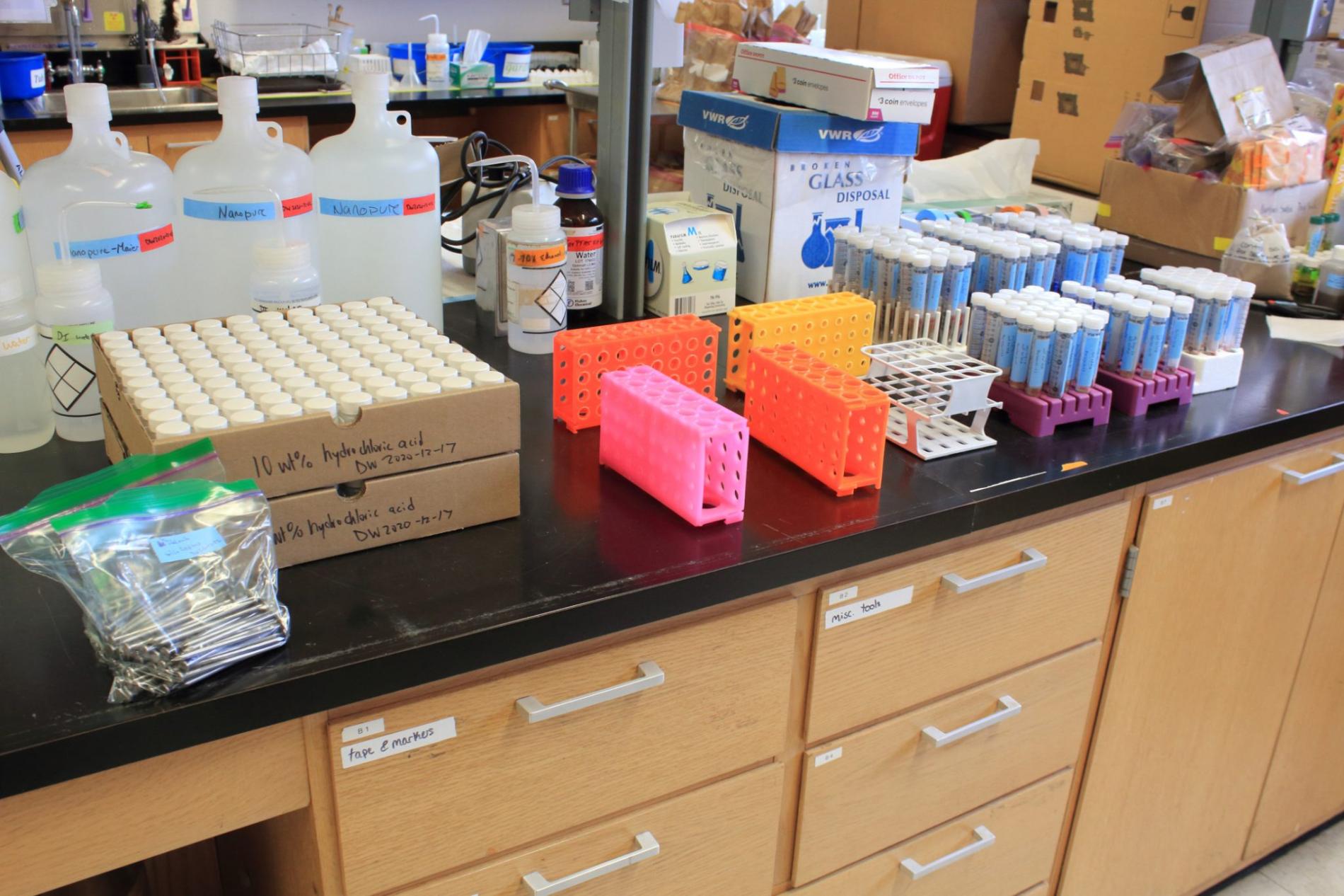 in the laboratory for conducting the copper field test