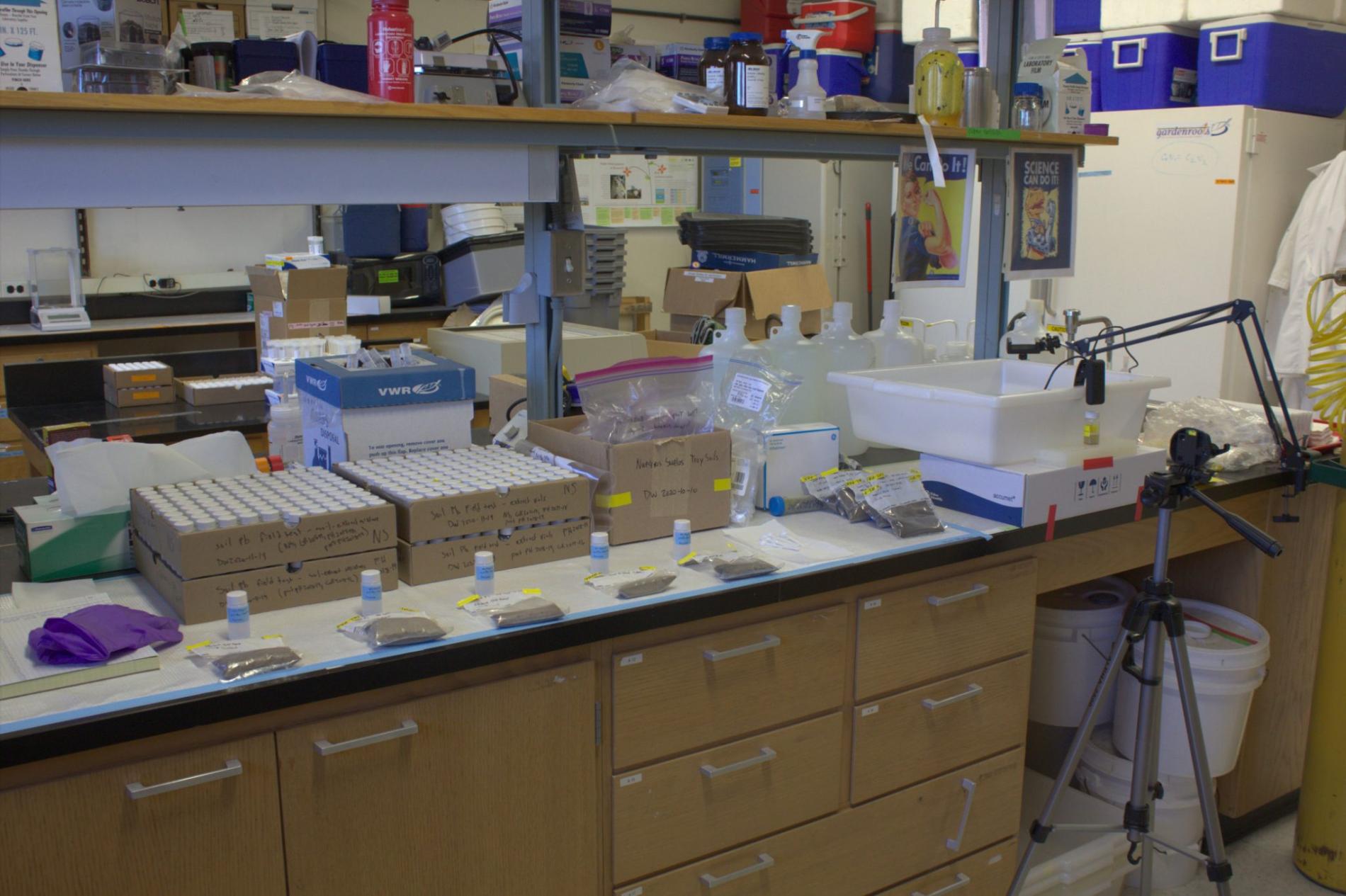 in the laboratory for conducting the field test